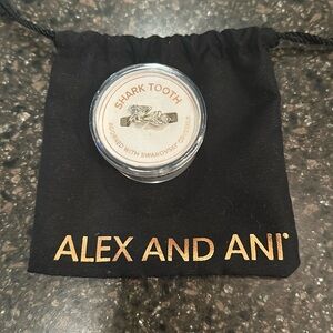 Alex and Ani Shark Tooth ring with Swarovski crystal